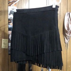 Black fringe skirt